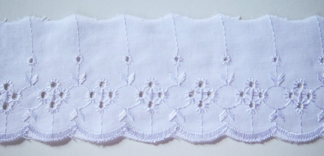 White Shiny Eyelet Lace