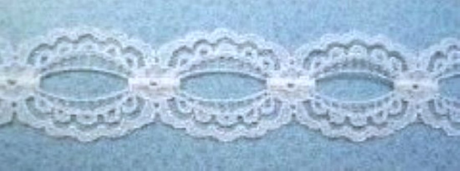 White Entredeaux 1 3/8" Polyester Lace