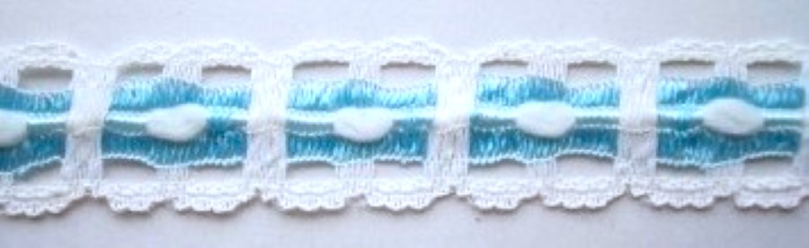 White/Aqua Lace