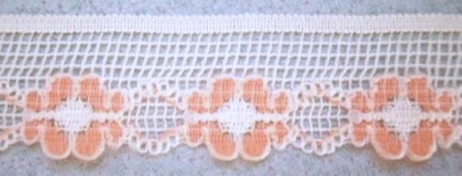 Off White/Peach Lace