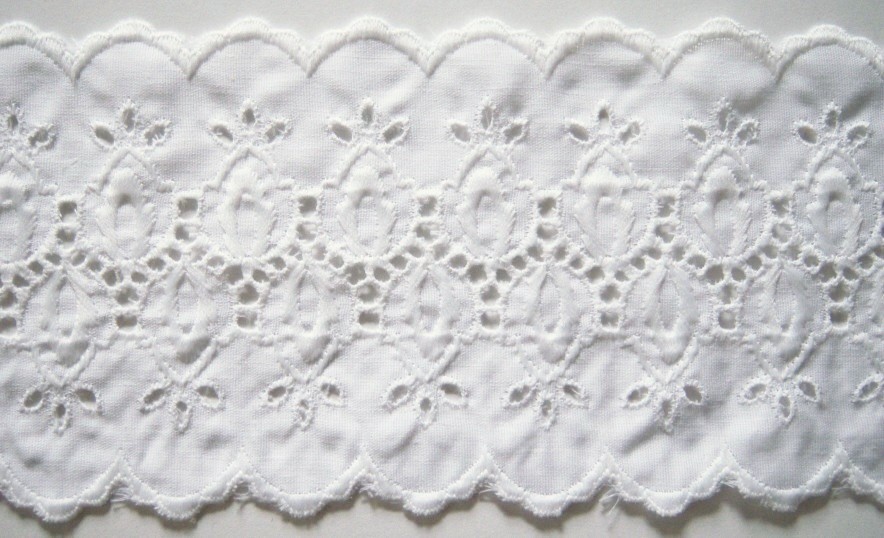 Natural White 4 3/8" Embroidered Eyelet