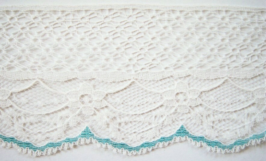Ivory/Seafoam Nylon Lace