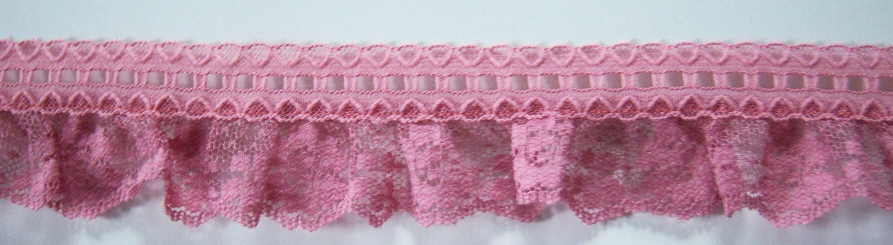 Dusty Rose 1 1/2" Ruffled Lace