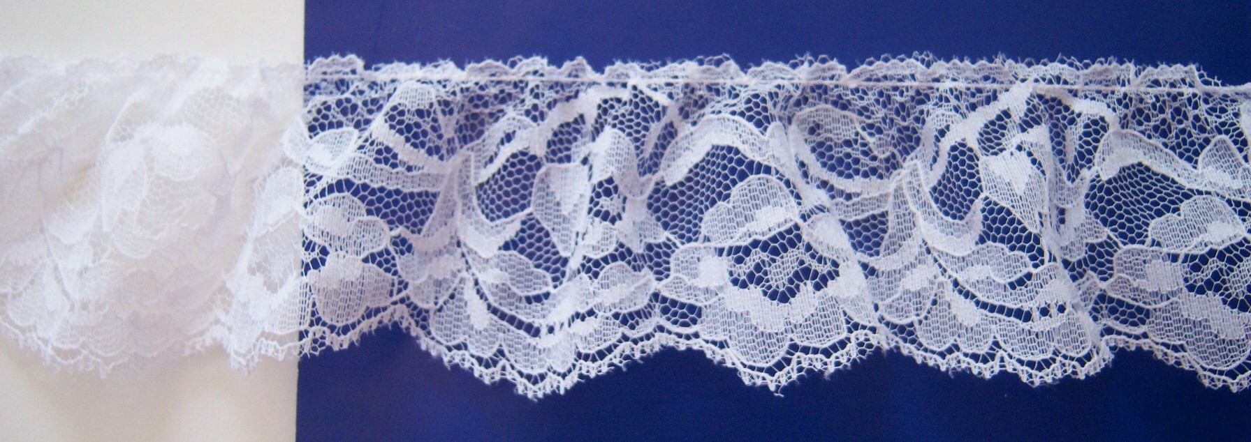White 2 3/8" Ruffled Lace