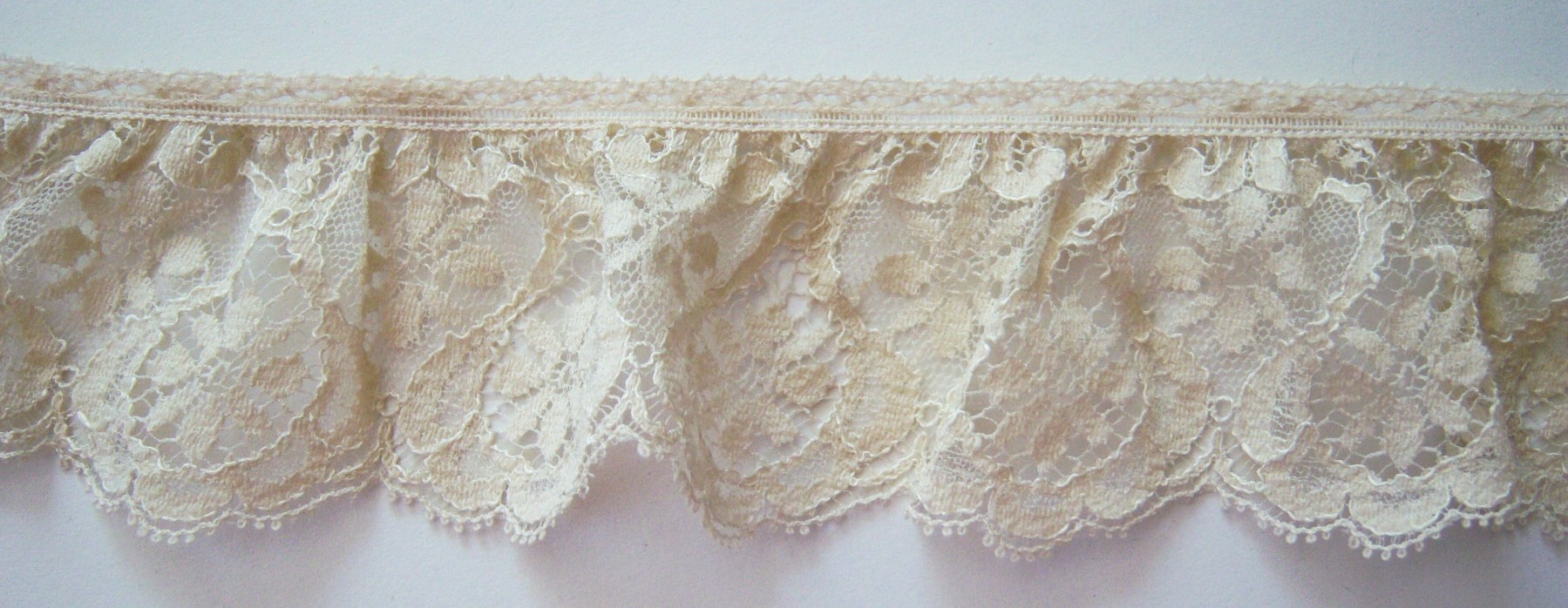 Golden Beige 2" Ruffled Lace