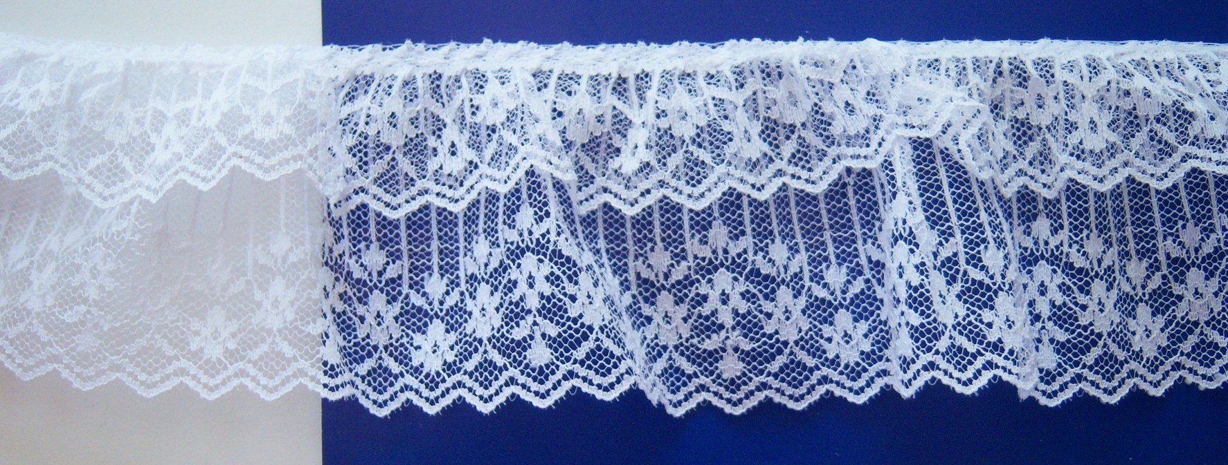 White 2 3/4" Gathered Lace