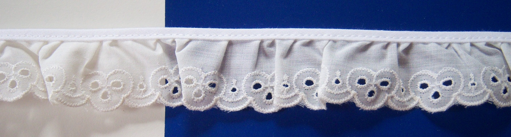 Off White 1 3/8" Gathered Eyelet