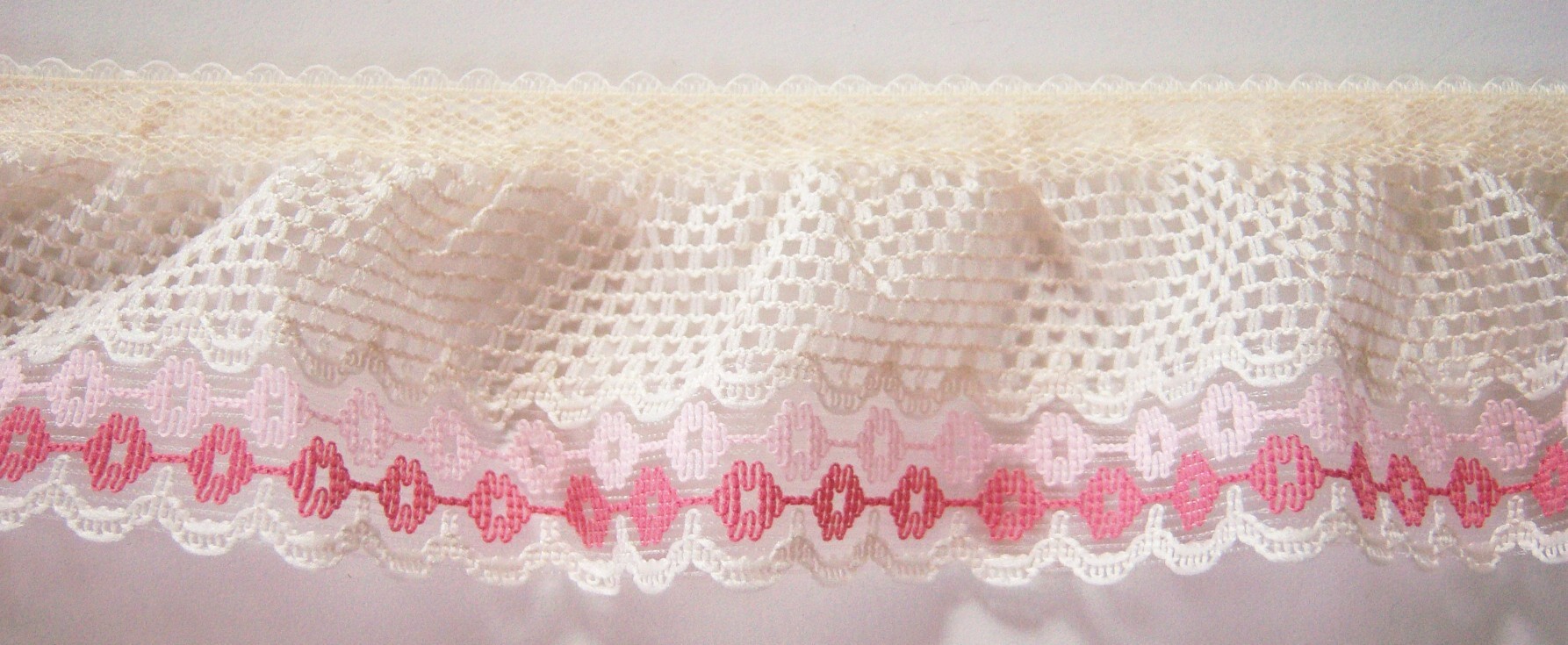 Candlelight/Pinks 2" Ruffled Lace