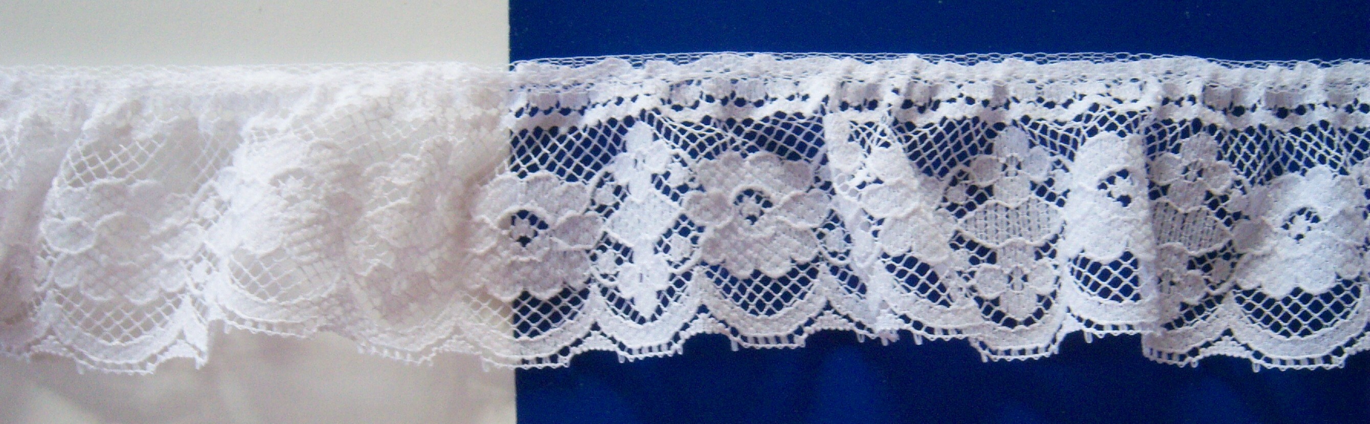 White 2 1/4" Ruffled Lace