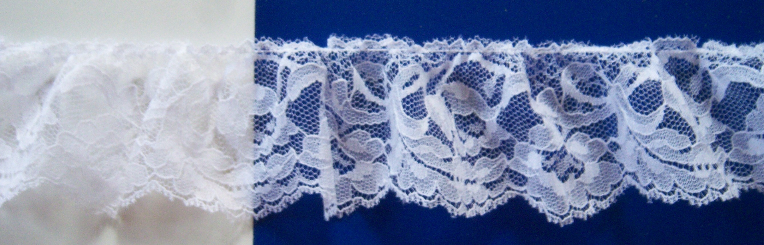 White 2 1/2" Ruffled Lace