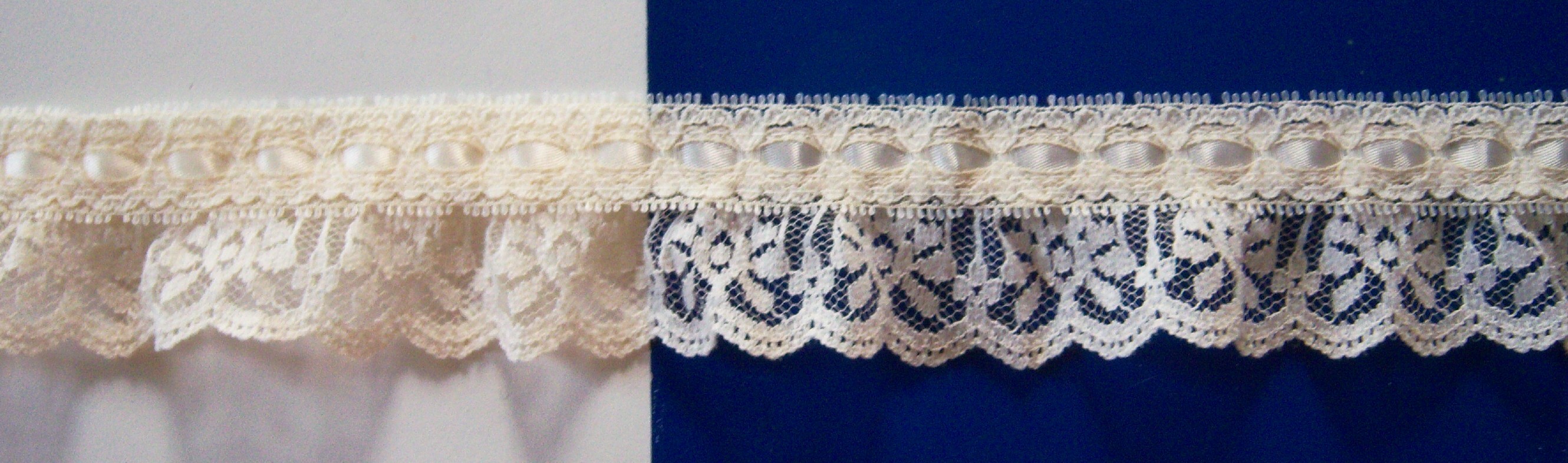 Ivory/Satin 1 5/8" Ruffled Lace