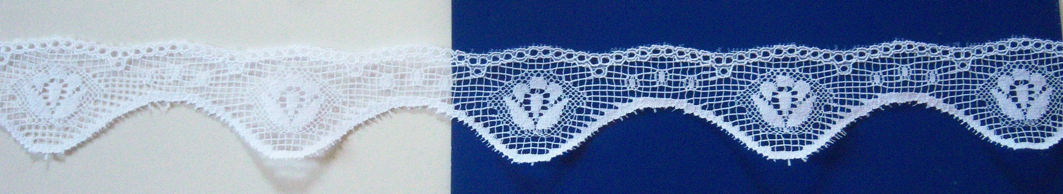 White Nylon 1 1/2" Scallop Lace