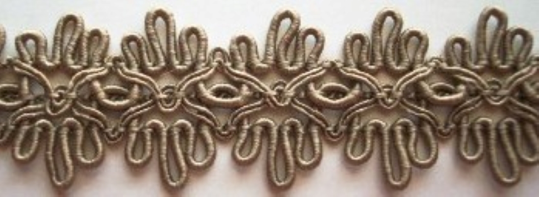Taupe Scroll 1" Open Braid