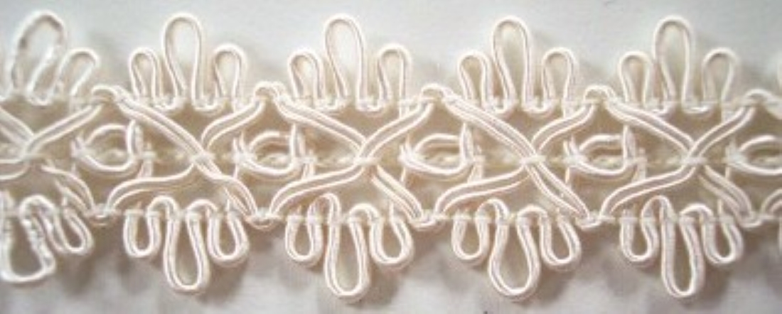 Ivory Scroll 1" Open Braid