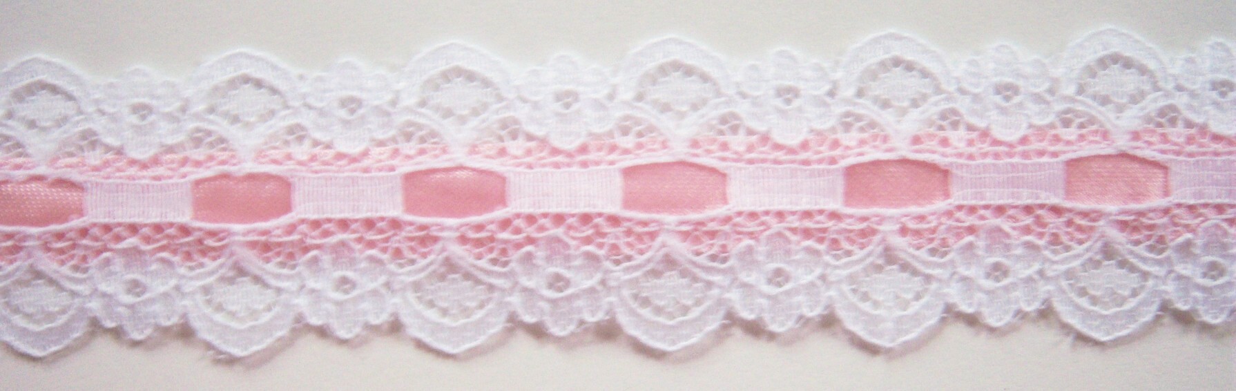 White Lace/Pink Ribbon Lace