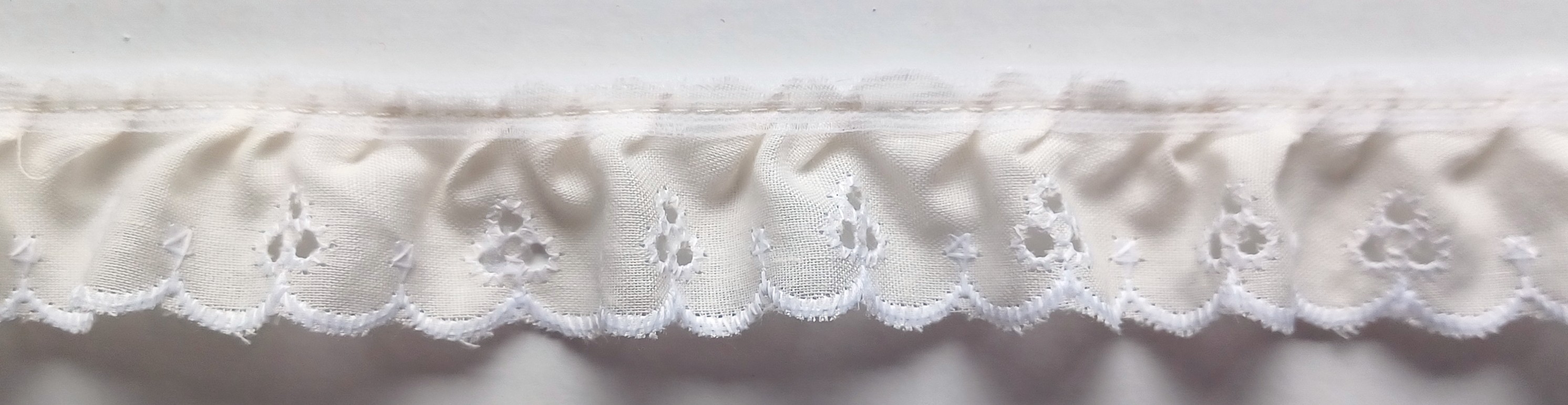 Ivory&sol;White 1" Eyelet Lace