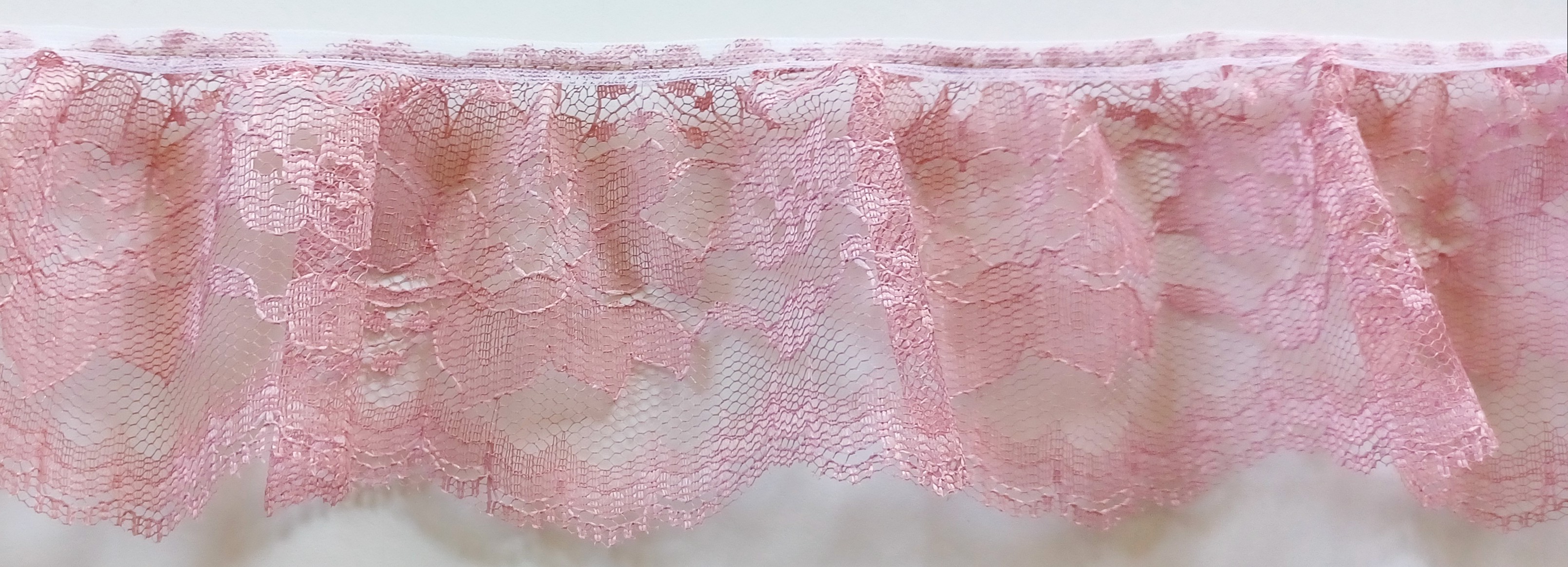 Dusty Rose 3" Ruffled Lace