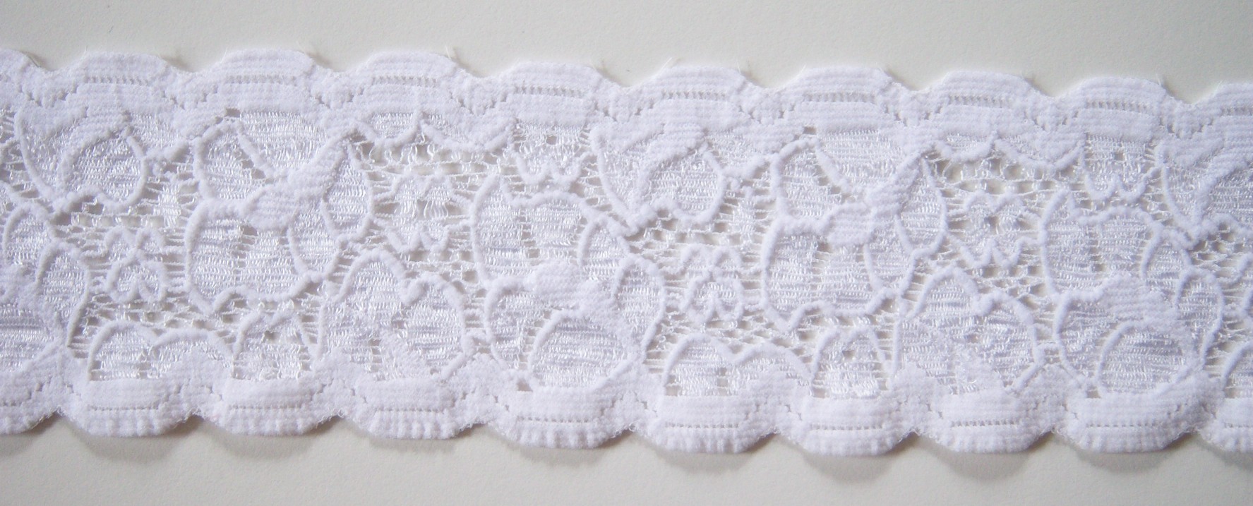 White 2 1/4" Stretch Lace
