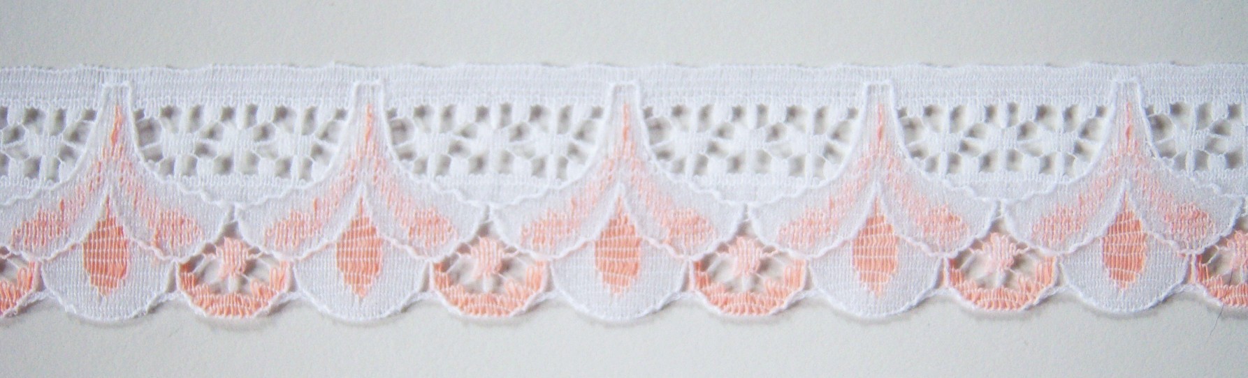 White/Peach 1 3/16" Lace