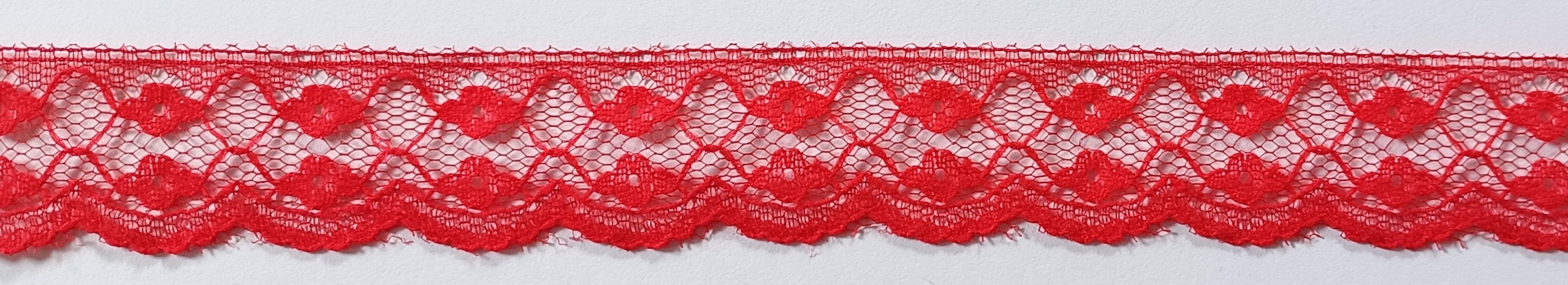 Red 1 1/4" Nylon Lace
