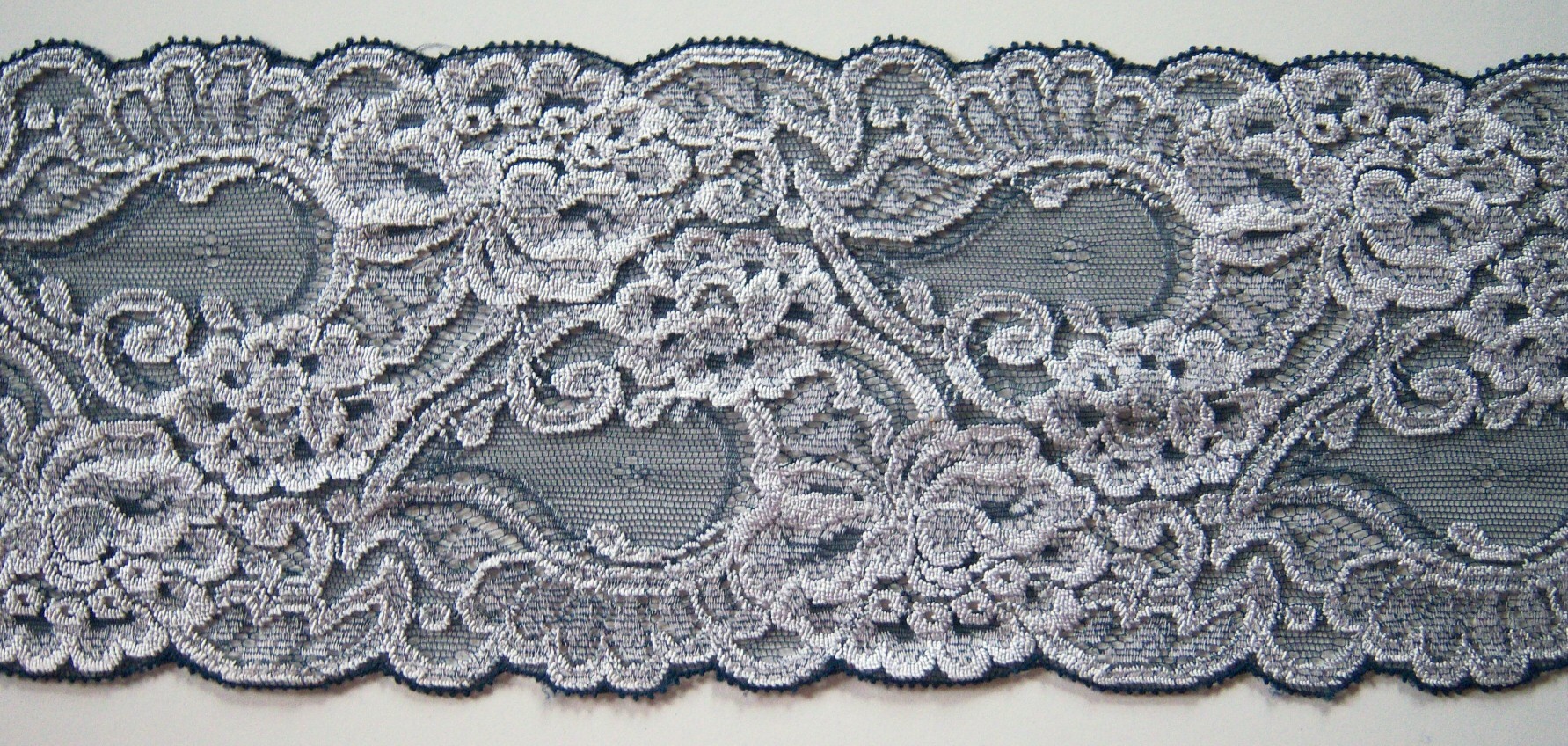 Silver/Navy Lace