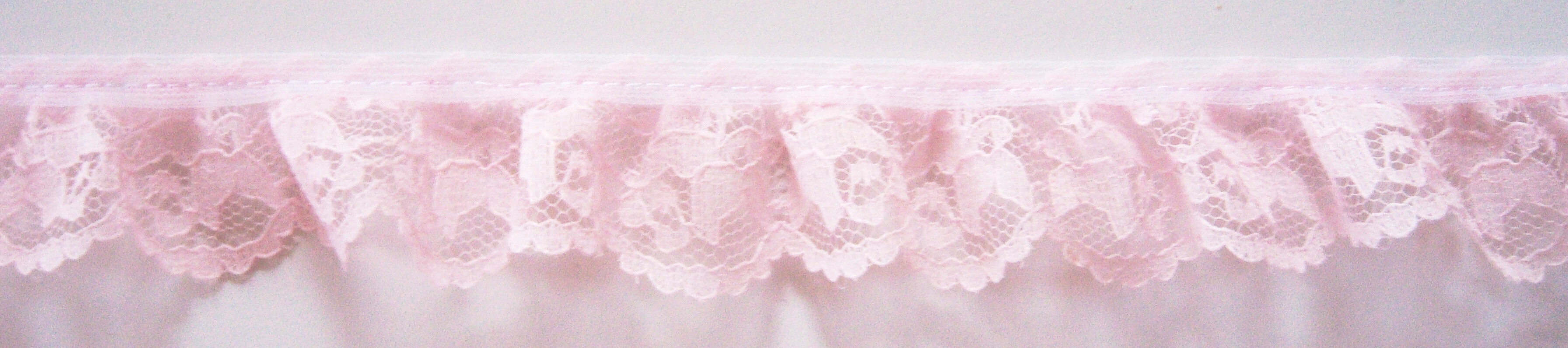 Petal Pink 1 1/4" Ruffled Lace