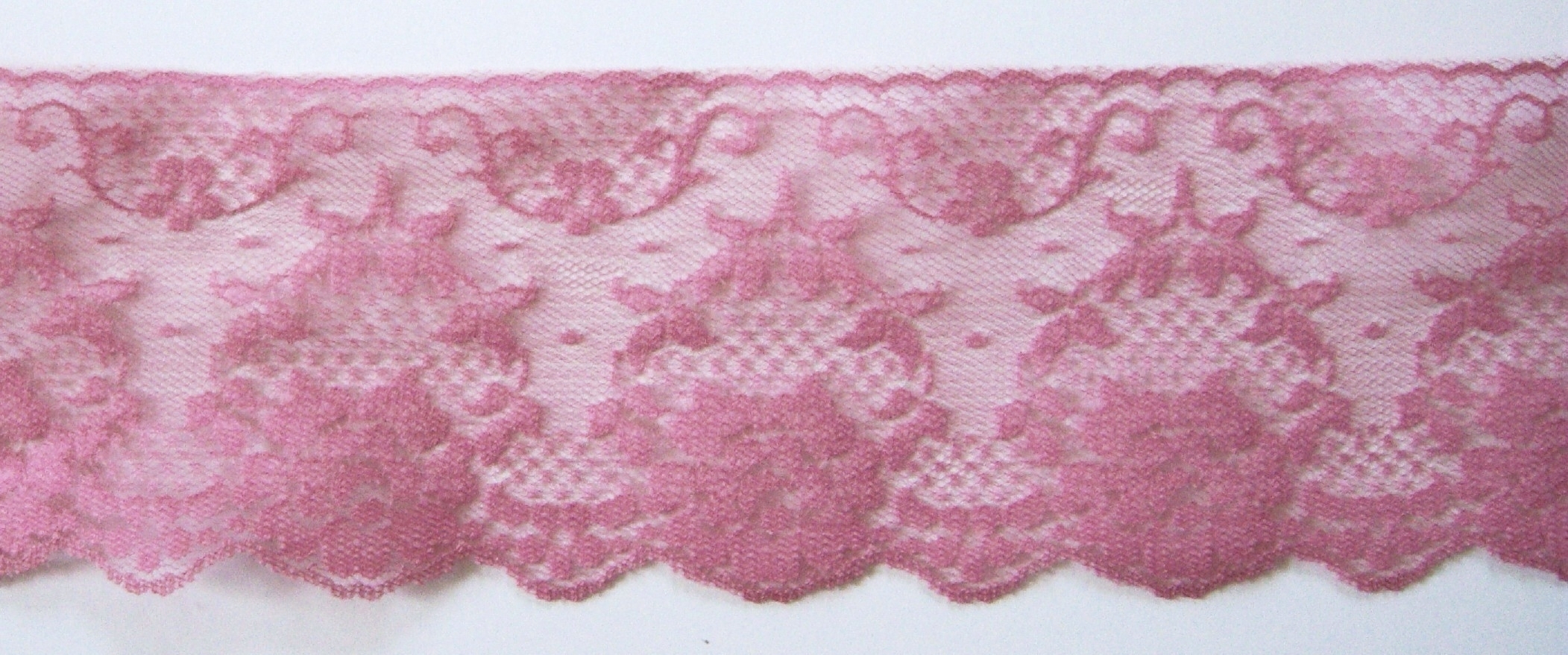 Dusty Rose 3 1/2" Nylon Lace