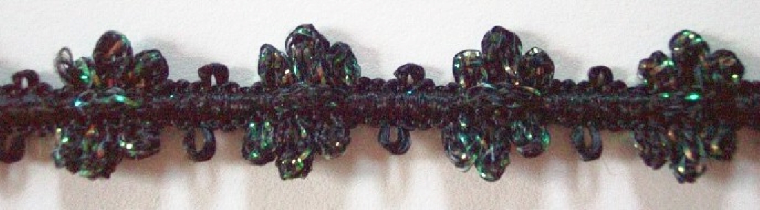 Black/Iridescent 9/16" Metallic Rococo