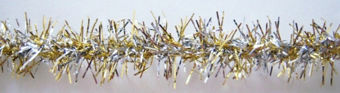 Gold/Silver Wired Mylar 7/16" Fringe