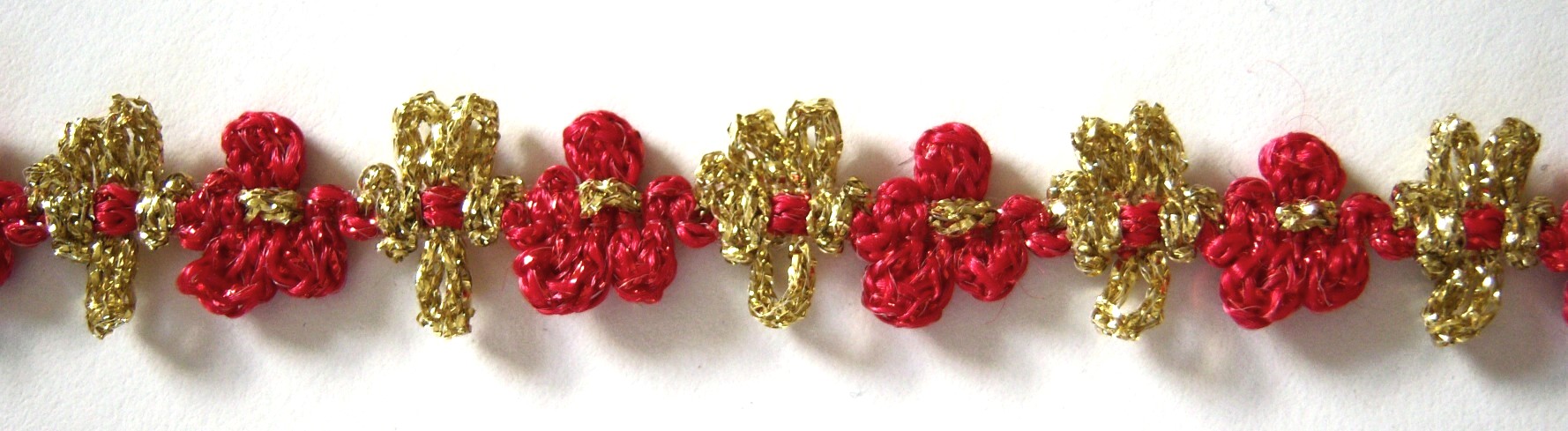 Gold Metallic/Red Mylar 1/2" Rococo Trim