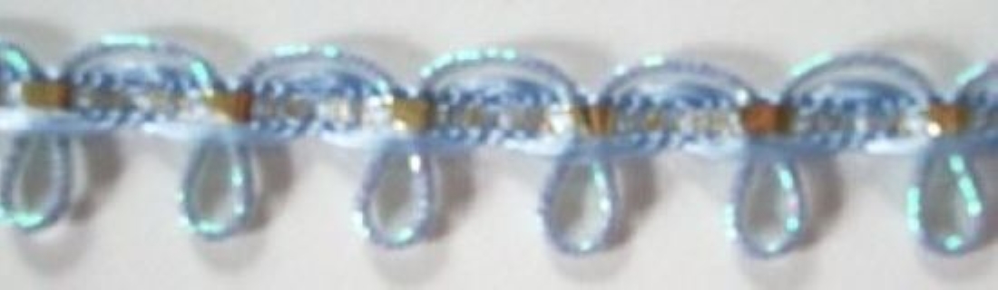 Mystic Blue Iridescent Loop/Gold 1/2" Trim