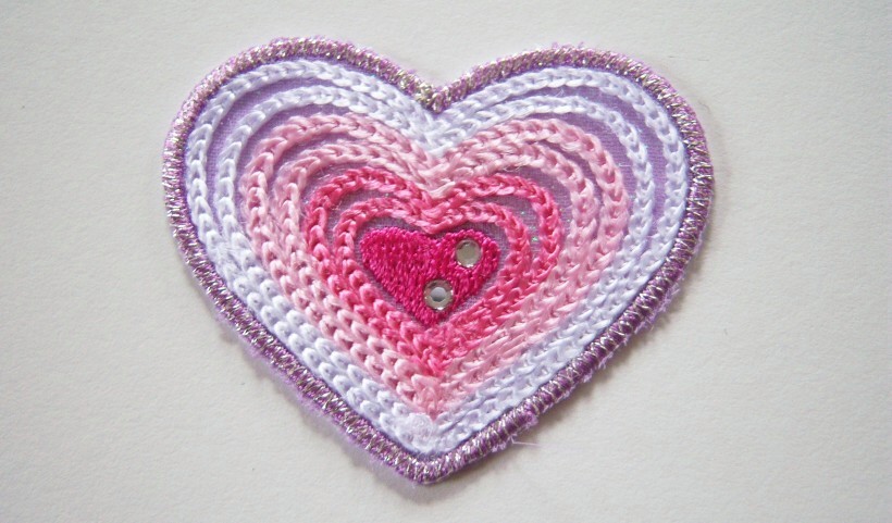 Rhinestone Heart Iron On Applique