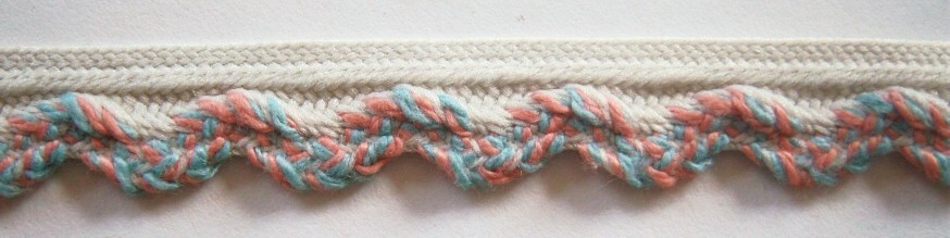 Linen/Apricot/Seafoam 3/8 Inch Piping