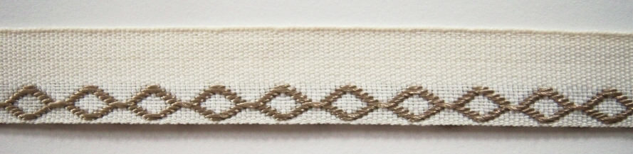Ivory/Taupe 1/4" Diamond Stripe Piping