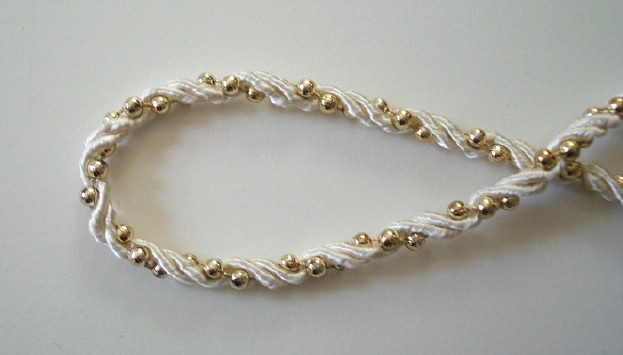 Natural White/Gold Beads 5/16" Cord