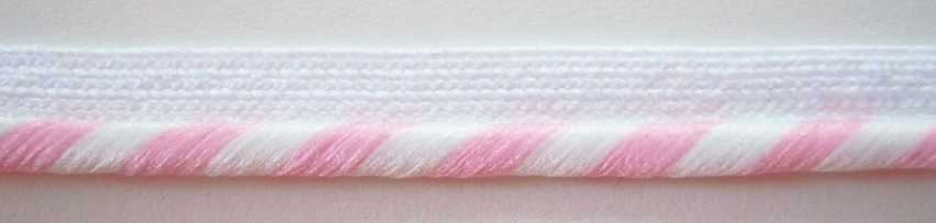 White/Pink 5/32" Striped Piping