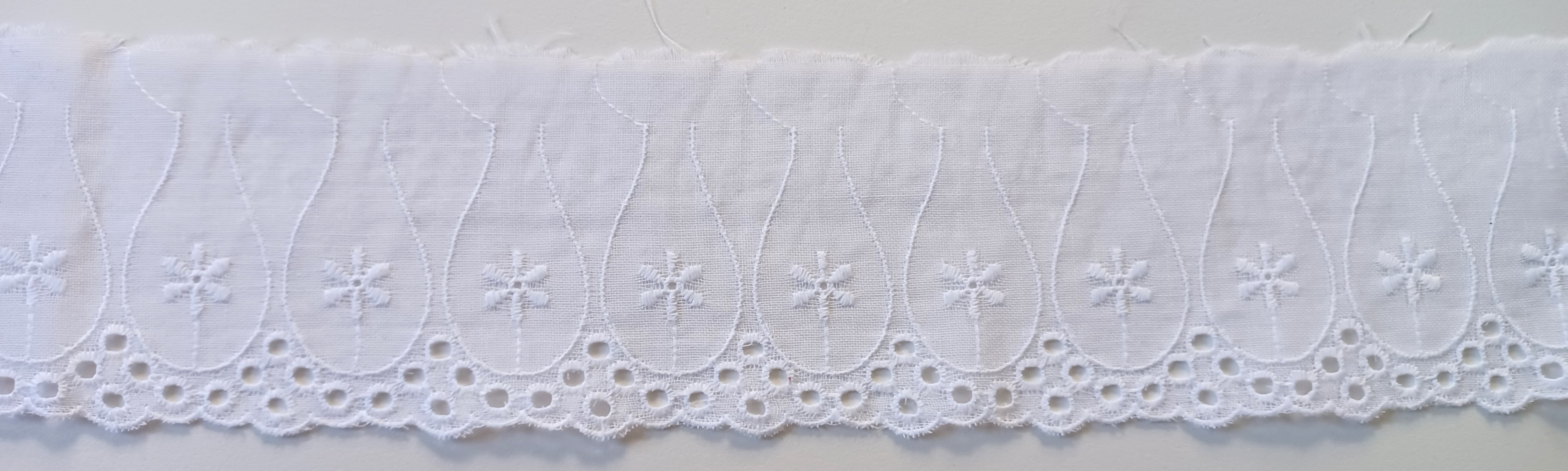 White Sheer Embroidered 2 3/4" Lace Trim