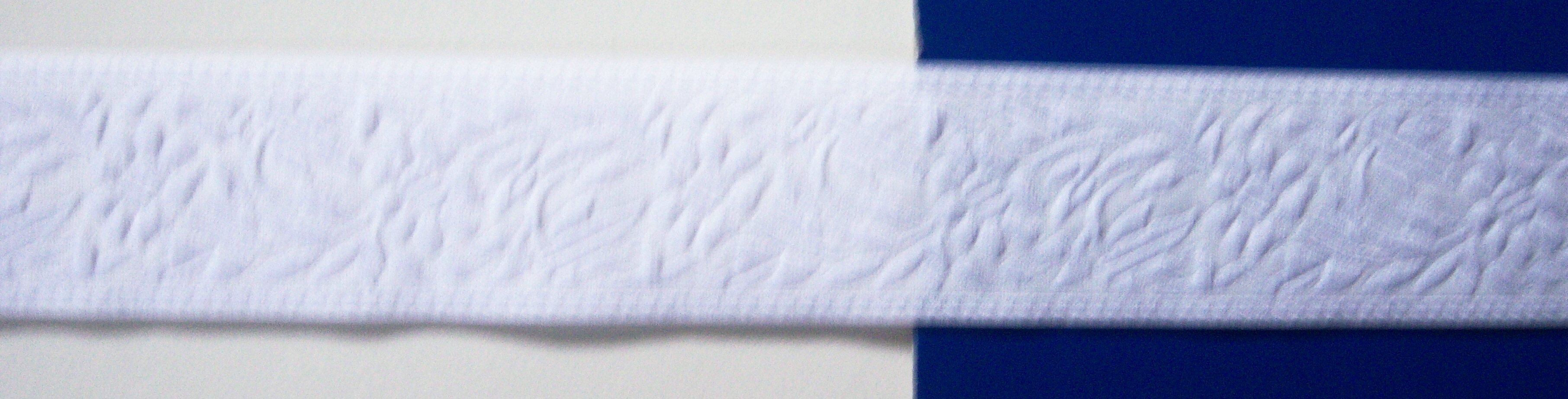 White 1 1/4" Poly Jacquard