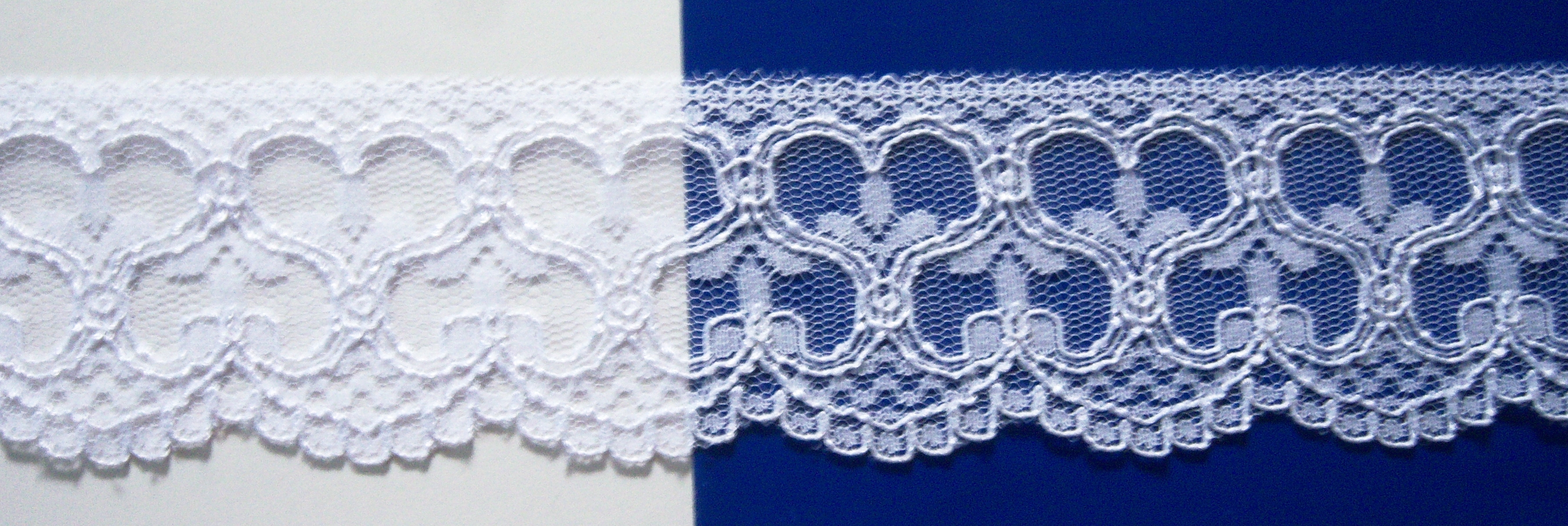 White Shiny 2 1/4" Poly Lace