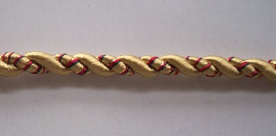 Gold/Red Stripe 1/4" Cord