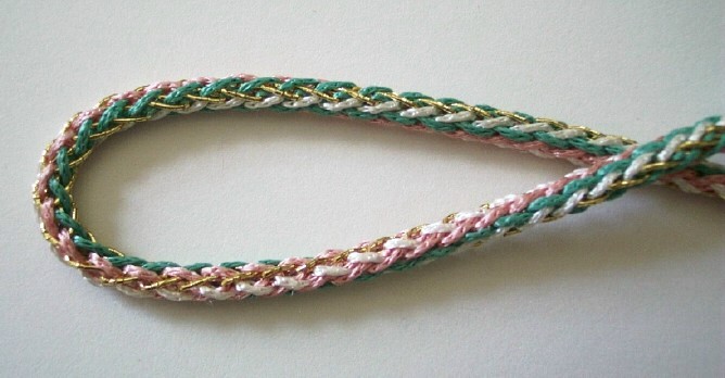 Pink/Aqua/Gold Chain 1/4" Metallic Cord
