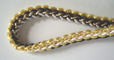 Black/Maize/Gold Chain 1/4" Metallic Cord