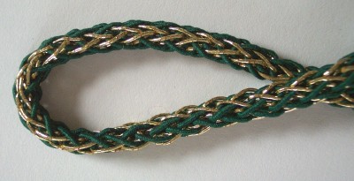 Green/Gold Chain 1/4" Metallic Cord