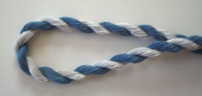 Copen Blue/Ivory 3/16" Polyester Drawstring Cord