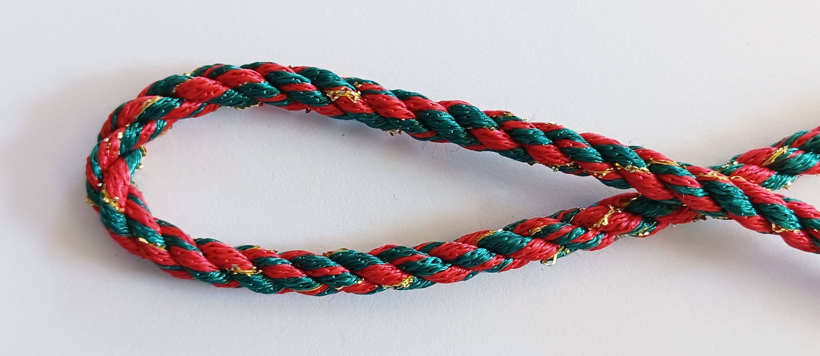 Red/Green/Gold 1/4" Metallic Cord