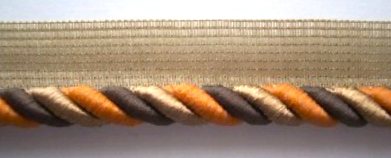 Camel/Brown 3/8" Striped Piping