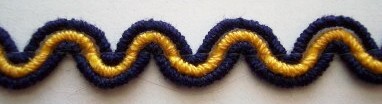 Navy/Gold 3/8" Wavy Braid