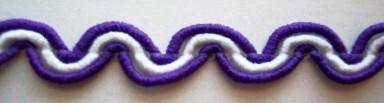 Purple/White 3/8" Wavy Braid