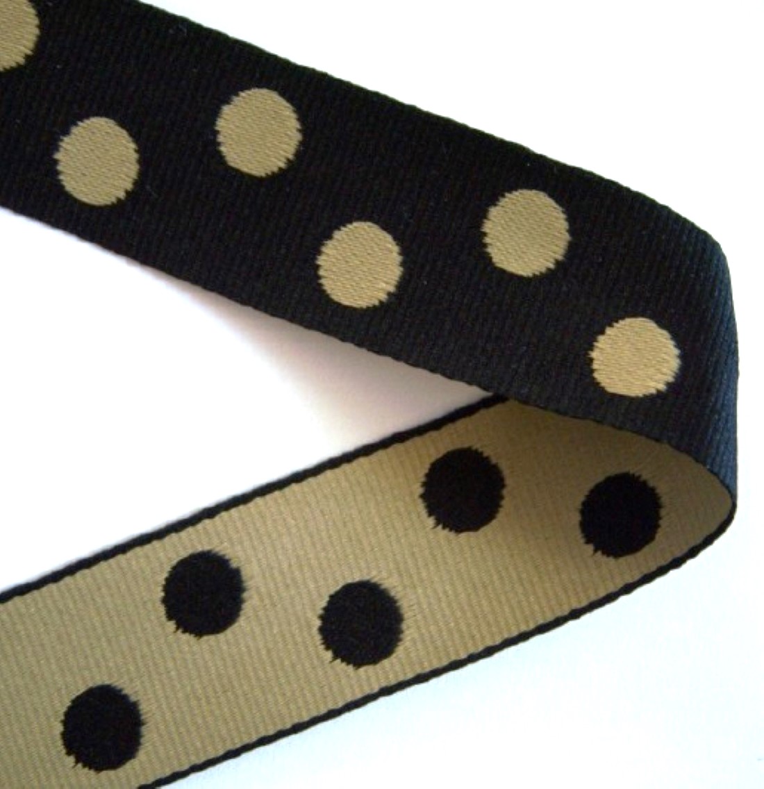 Black/Tan 1" Dots Ribbon