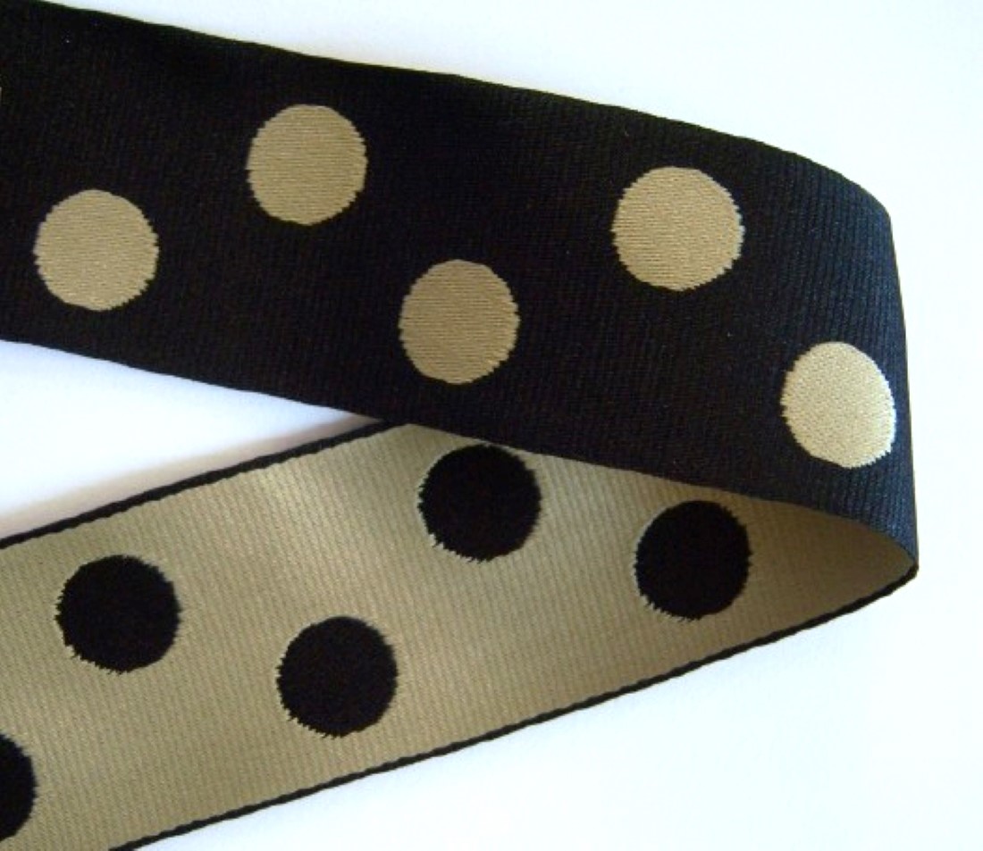 Black/Tan 1 1/2" Dots Ribbon